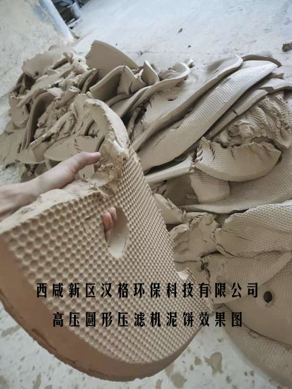 高壓圓形壓濾機濾餅效果圖